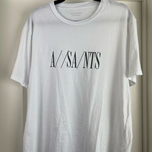 All Saints white T-Shirt with black lettering